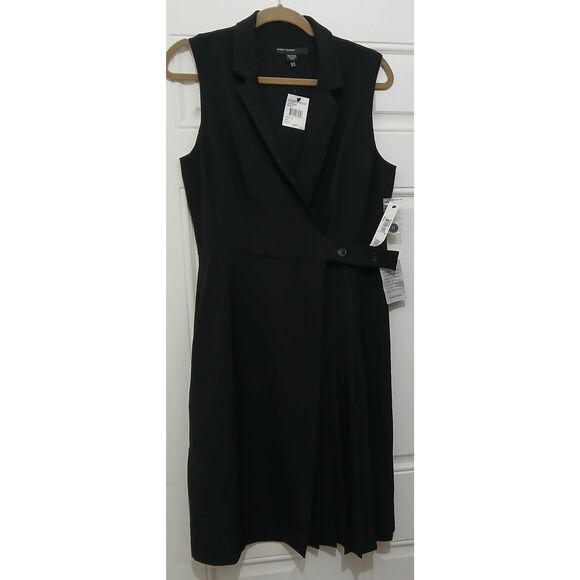 Maggy london womens size 12 tuxedo blazer sheath dress black classic timeless - Picture 3 of 9